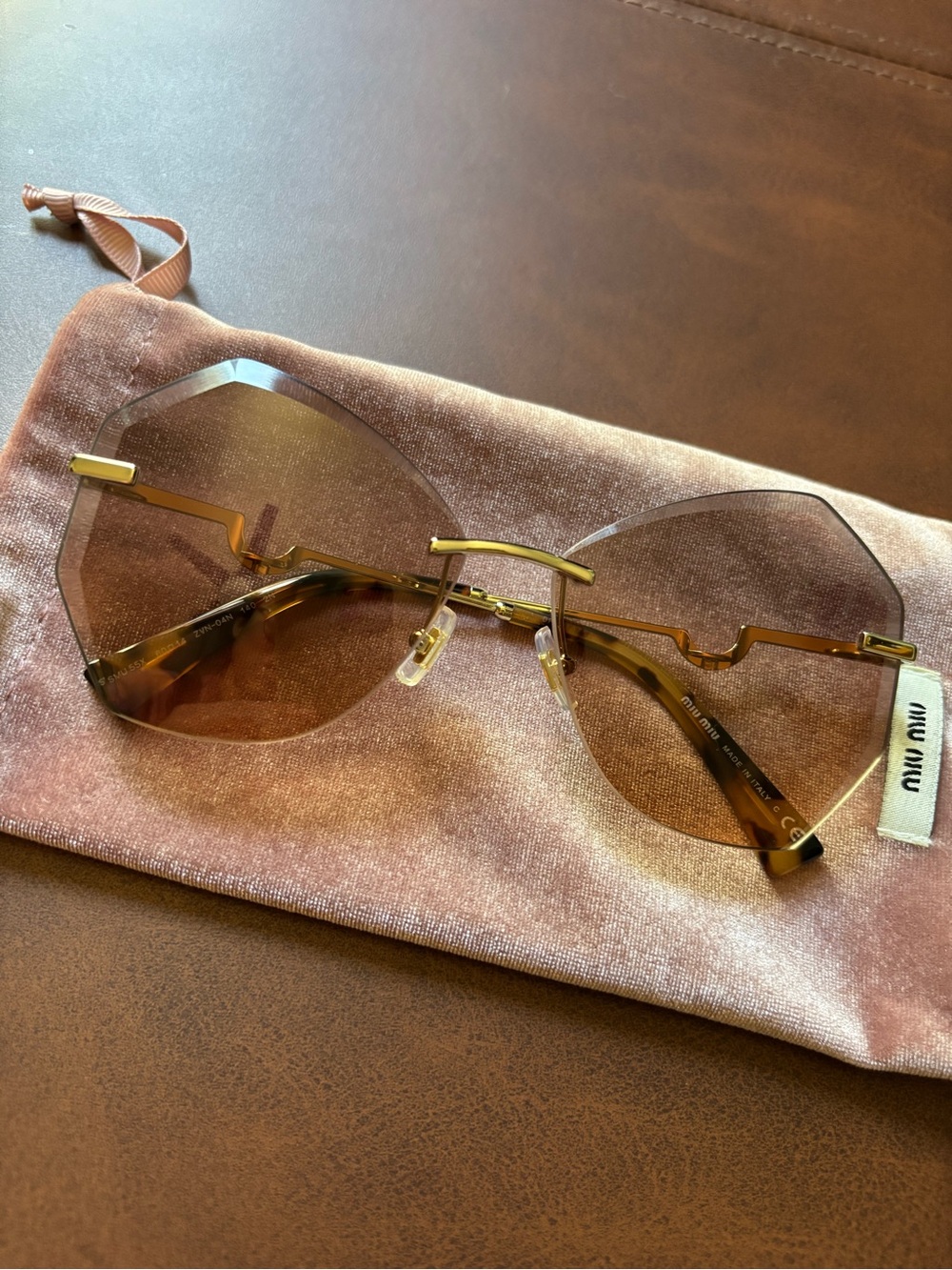 Miu Miu Women's Oversized Brown Gradient Sunglasses